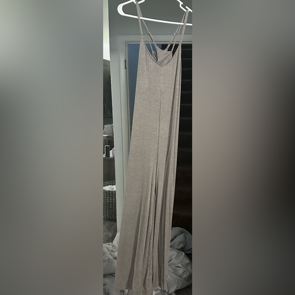Pink Lily Heather Gray Maxi Jumpsuit